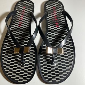 Coach Black jelly thong flip flop sandle